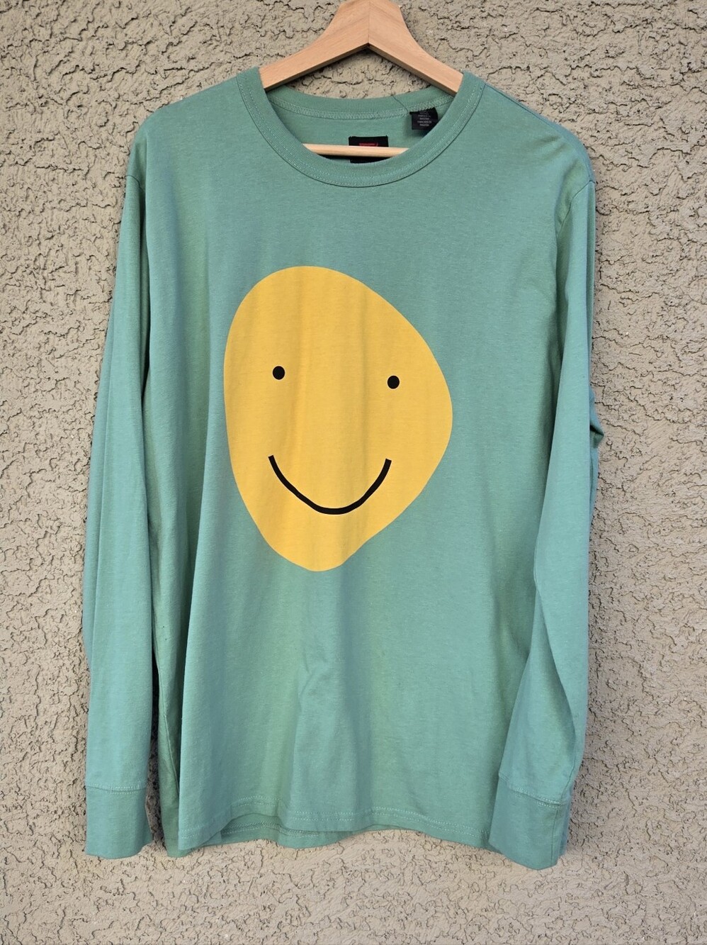 Levi's Long-Sleeve Mint Green Tee with Yellow Smiley